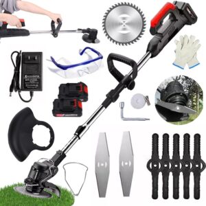 Motocoasa electrica Bedee 500W, 3 tipuri de lame, cap ajustabil, lungime extensibila 90-125cm, neagra